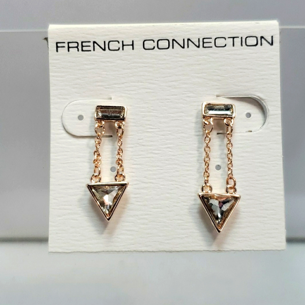 French connection triangle shape dangle earrings